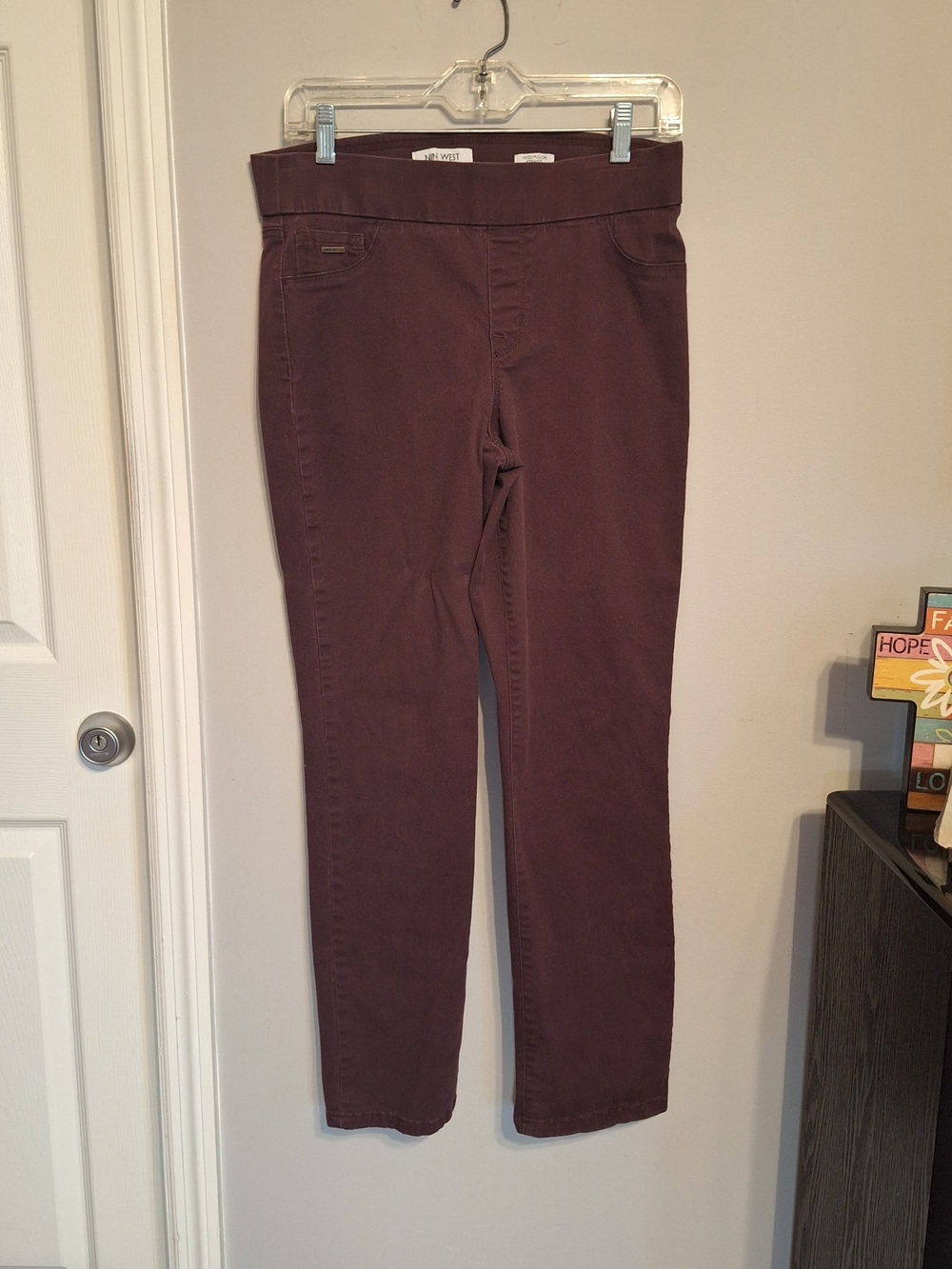 Nine West Heidi Pull-on Staight Leg Jeans in Wine Plum